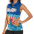 Bhutan Lotus Blossom Women Sleeveless Polo Shirt with White Dragon and Sacred Cloud Harmony