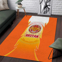 Bhutan Mandala Emblem Area Rug with Monastic Orange and Spiritual Harmony