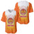 Bhutan Mandala Emblem Baseball Jersey with Monastic Orange and Spiritual Harmony