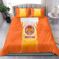 Bhutan Mandala Emblem Bedding Set with Monastic Orange and Spiritual Harmony