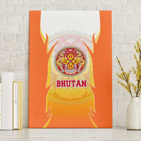 Bhutan Mandala Emblem Canvas Wall Art with Monastic Orange and Spiritual Harmony