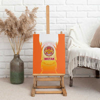 Bhutan Mandala Emblem Canvas Wall Art with Monastic Orange and Spiritual Harmony