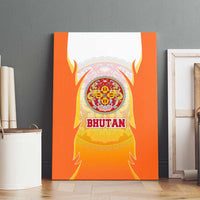 Bhutan Mandala Emblem Canvas Wall Art with Monastic Orange and Spiritual Harmony