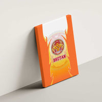 Bhutan Mandala Emblem Canvas Wall Art with Monastic Orange and Spiritual Harmony