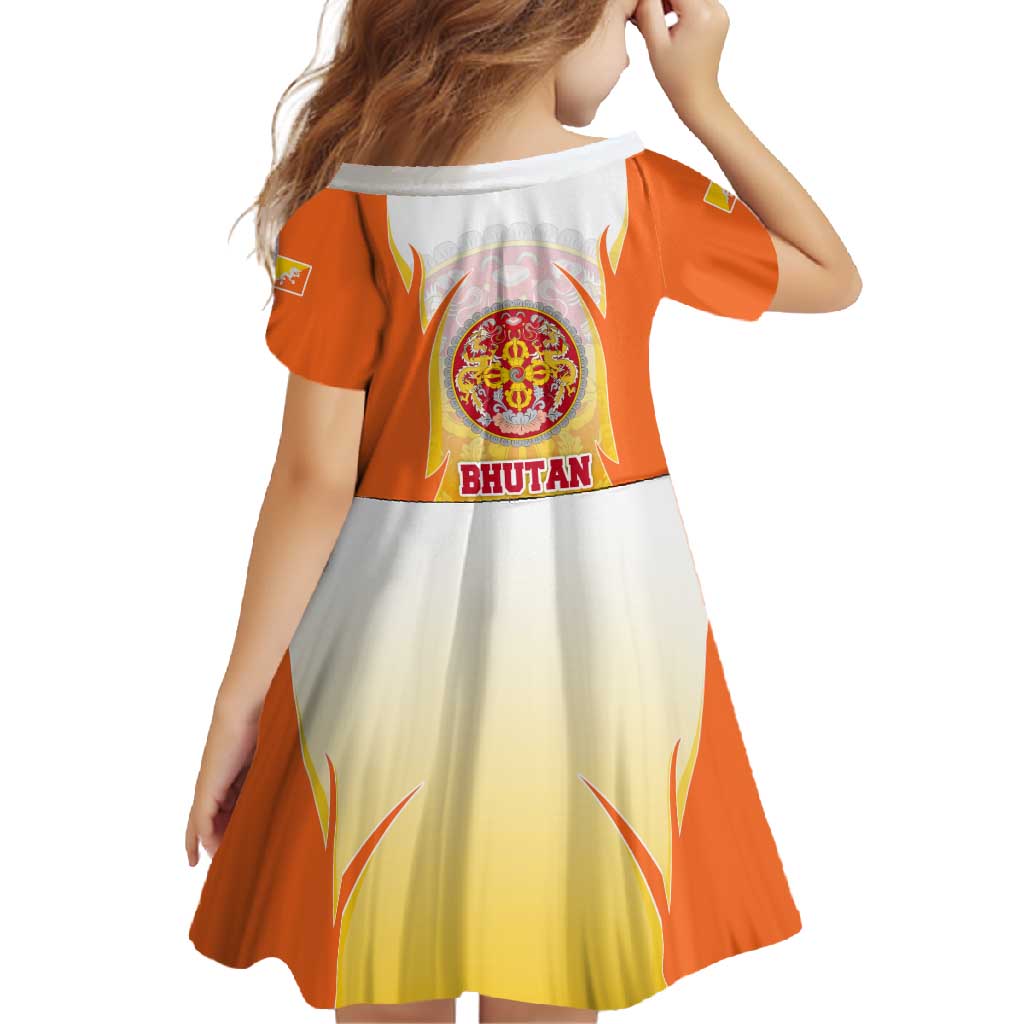 Bhutan Mandala Emblem Family Matching Long Sleeve Bodycon Dress and Hawaiian Shirt with Monastic Orange and Spiritual Harmony