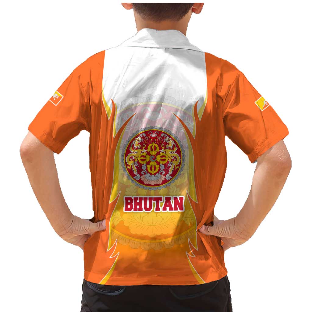 Bhutan Mandala Emblem Family Matching Mermaid Dress and Hawaiian Shirt with Monastic Orange and Spiritual Harmony