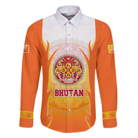 Bhutan Mandala Emblem Family Matching Off Shoulder Maxi Dress and Hawaiian Shirt with Monastic Orange and Spiritual Harmony