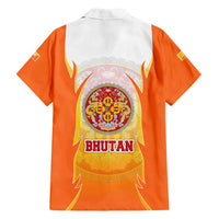 Bhutan Mandala Emblem Family Matching Off Shoulder Short Dress and Hawaiian Shirt with Monastic Orange and Spiritual Harmony