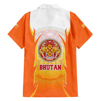 Bhutan Mandala Emblem Family Matching Short Sleeve Bodycon Dress and Hawaiian Shirt with Monastic Orange and Spiritual Harmony