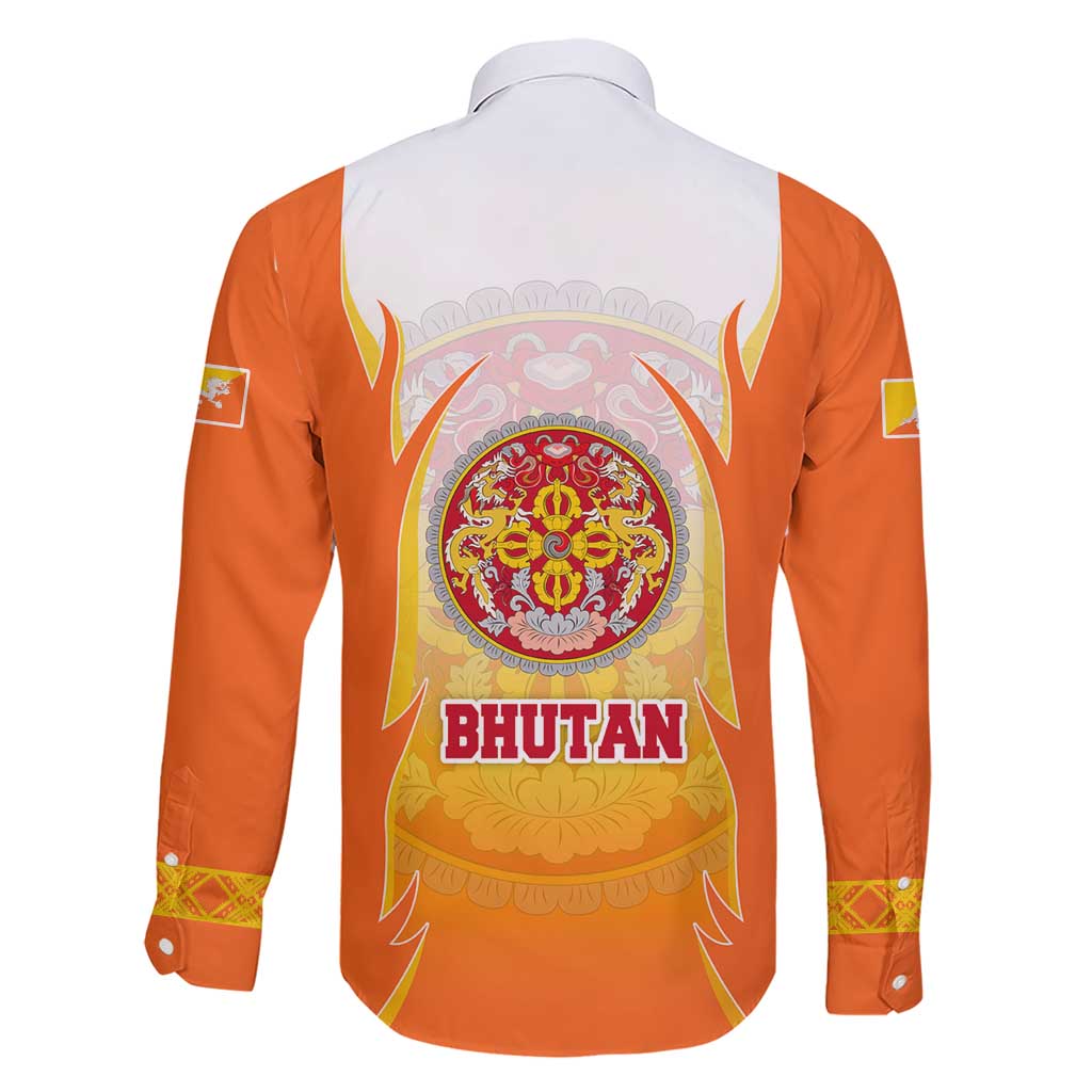 Bhutan Mandala Emblem Family Matching Short Sleeve Bodycon Dress and Hawaiian Shirt with Monastic Orange and Spiritual Harmony