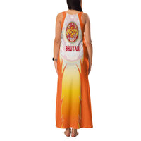 Bhutan Mandala Emblem Family Matching Tank Maxi Dress and Hawaiian Shirt with Monastic Orange and Spiritual Harmony
