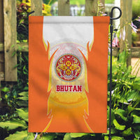 Bhutan Mandala Emblem Garden Flag with Monastic Orange and Spiritual Harmony