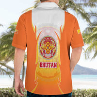 Bhutan Mandala Emblem Hawaiian Shirt with Monastic Orange and Spiritual Harmony