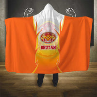 Bhutan Mandala Emblem Hooded Blanket with Monastic Orange and Spiritual Harmony