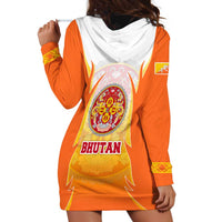 Bhutan Mandala Emblem Hoodie Dress with Monastic Orange and Spiritual Harmony