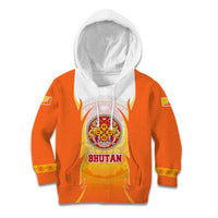 Bhutan Mandala Emblem Kid Hoodie with Monastic Orange and Spiritual Harmony