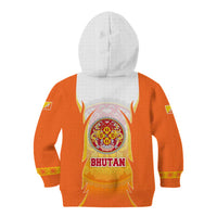 Bhutan Mandala Emblem Kid Hoodie with Monastic Orange and Spiritual Harmony