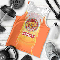 Bhutan Mandala Emblem Men Tank Top with Monastic Orange and Spiritual Harmony