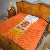 Bhutan Mandala Emblem Quilt with Monastic Orange and Spiritual Harmony