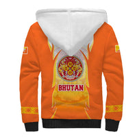 Bhutan Mandala Emblem Sherpa Hoodie with Monastic Orange and Spiritual Harmony