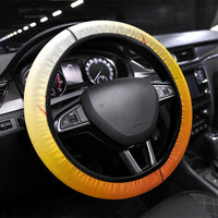Bhutan Mandala Emblem Steering Wheel Cover with Monastic Orange and Spiritual Harmony
