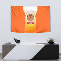 Bhutan Mandala Emblem Tapestry with Monastic Orange and Spiritual Harmony