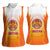Bhutan Mandala Emblem Women Sleeveless Polo Shirt with Monastic Orange and Spiritual Harmony