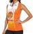 Bhutan Mandala Emblem Women Sleeveless Polo Shirt with Monastic Orange and Spiritual Harmony