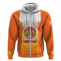 Bhutan Mandala Emblem Zip Hoodie with Monastic Orange and Spiritual Harmony