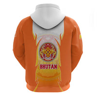 Bhutan Mandala Emblem Zip Hoodie with Monastic Orange and Spiritual Harmony