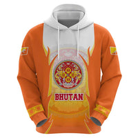 Bhutan Mandala Emblem Zip Hoodie with Monastic Orange and Spiritual Harmony