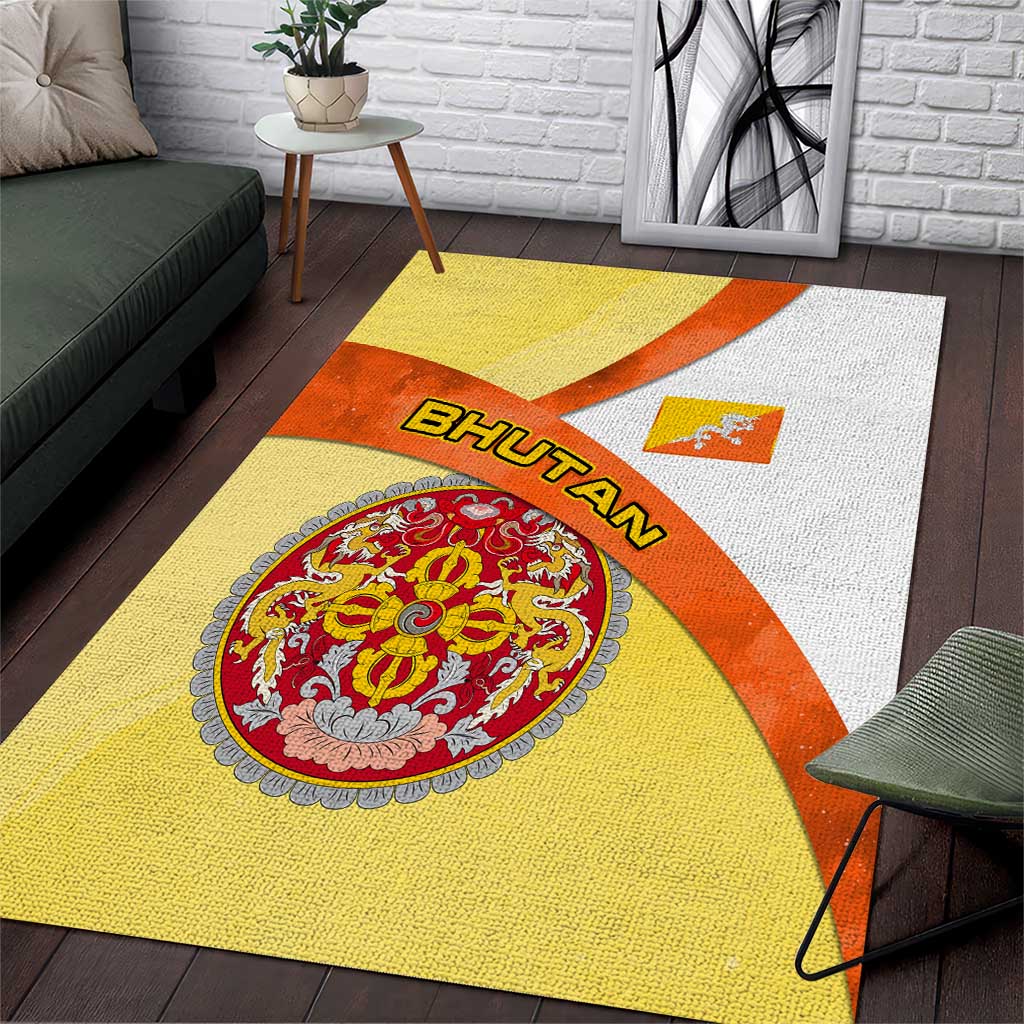 Bhutan Mandala Heritage Area Rug with National Flag Colors