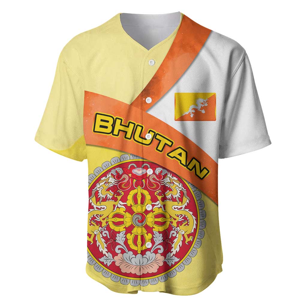 Bhutan Mandala Heritage Baseball Jersey with National Flag Colors