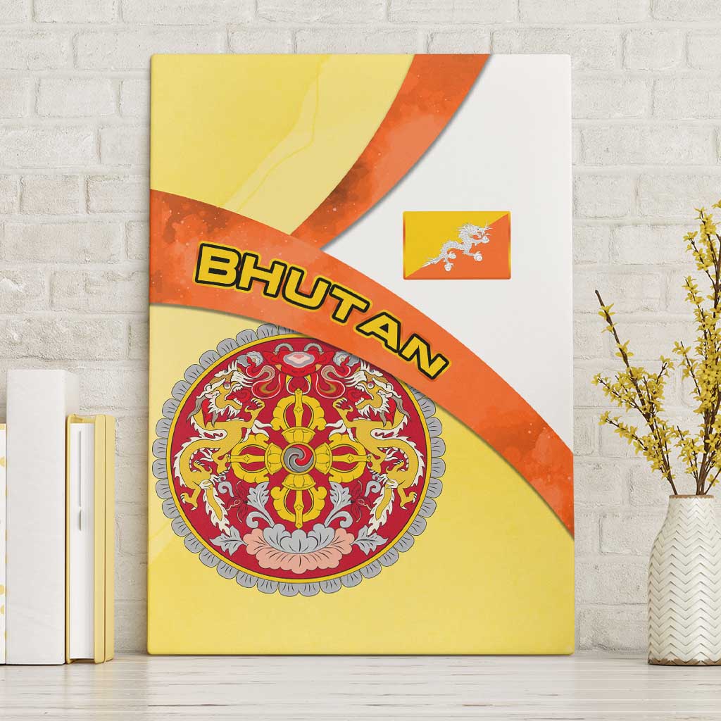 Bhutan Mandala Heritage Canvas Wall Art with National Flag Colors