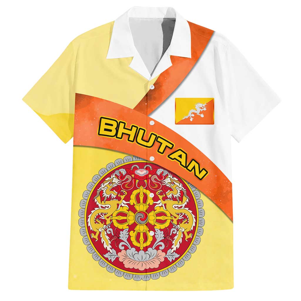 Bhutan Mandala Heritage Hawaiian Shirt with National Flag Colors