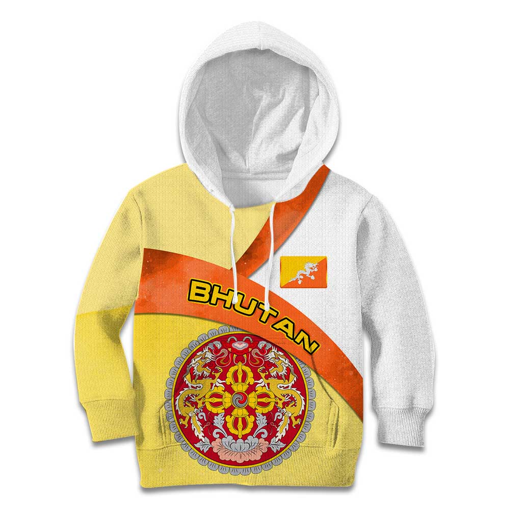 Bhutan Mandala Heritage Kid Hoodie with National Flag Colors