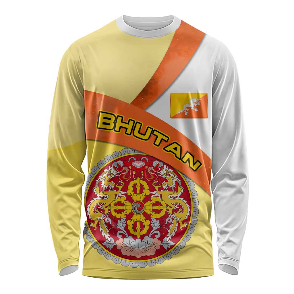 Bhutan Mandala Heritage Long Sleeve Shirt with National Flag Colors