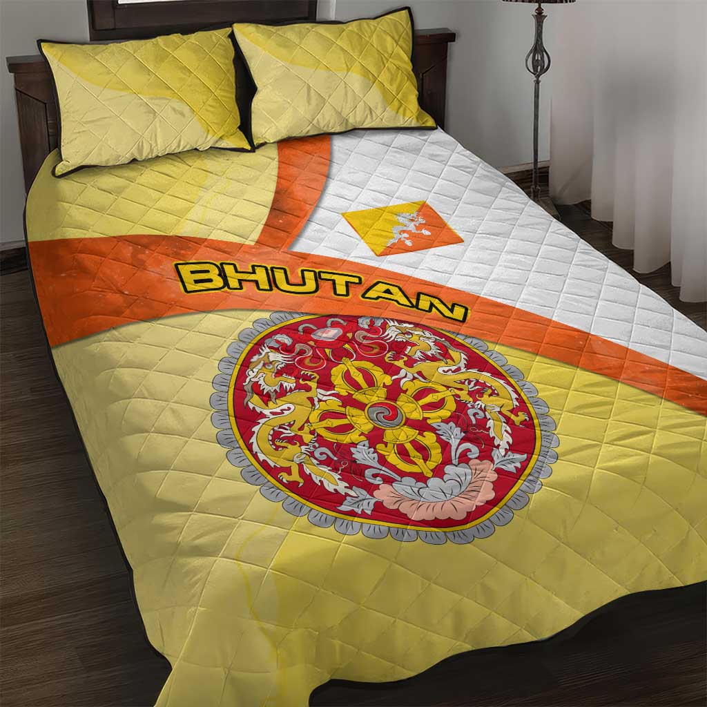 Bhutan Mandala Heritage Quilt Bed Set with National Flag Colors