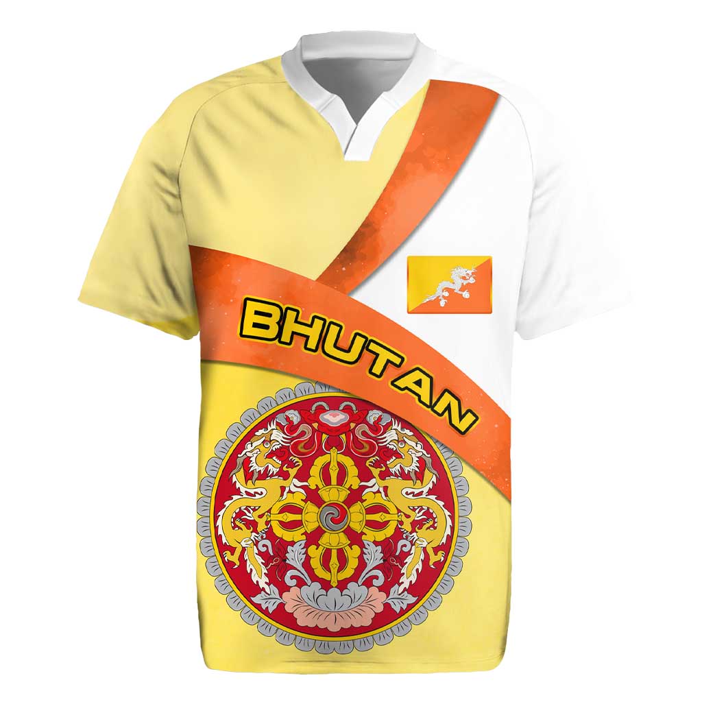 Bhutan Mandala Heritage Rugby Jersey with National Flag Colors