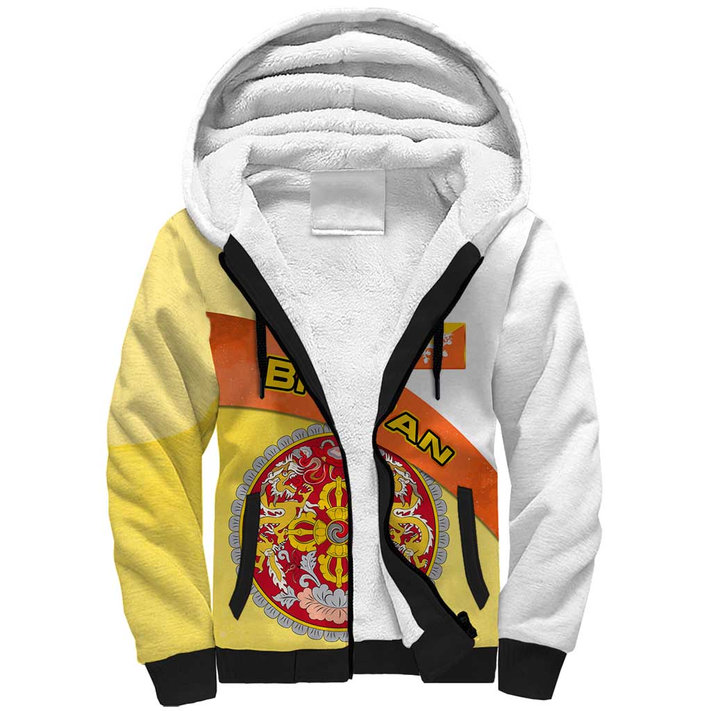 Bhutan Mandala Heritage Sherpa Hoodie with National Flag Colors