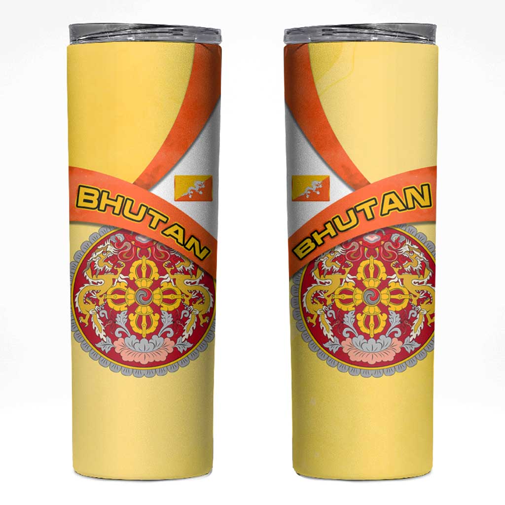 Bhutan Mandala Heritage Skinny Tumbler with National Flag Colors