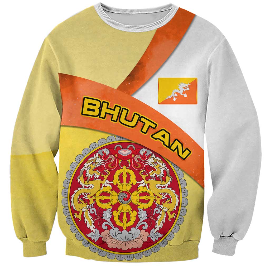 Bhutan Mandala Heritage Sweatshirt with National Flag Colors