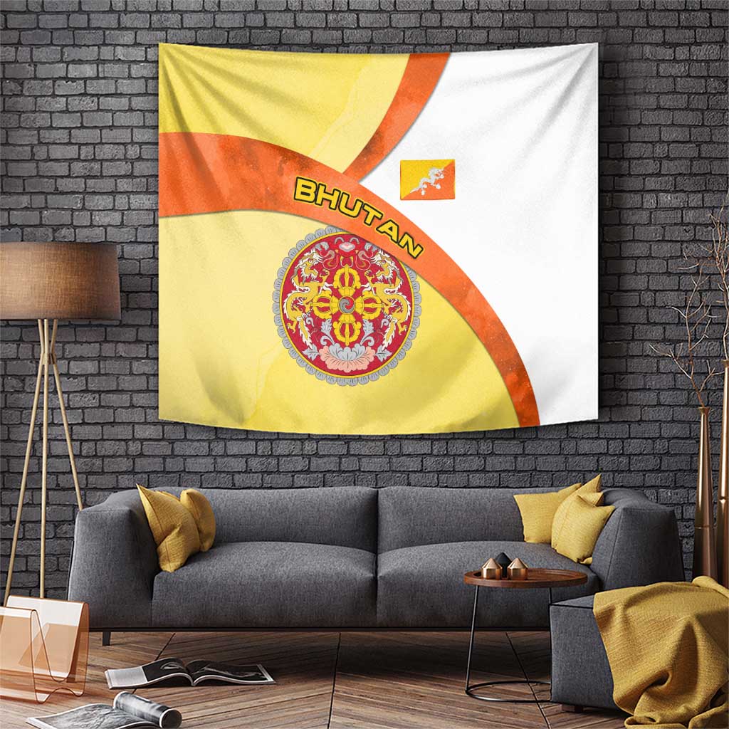Bhutan Mandala Heritage Tapestry with National Flag Colors