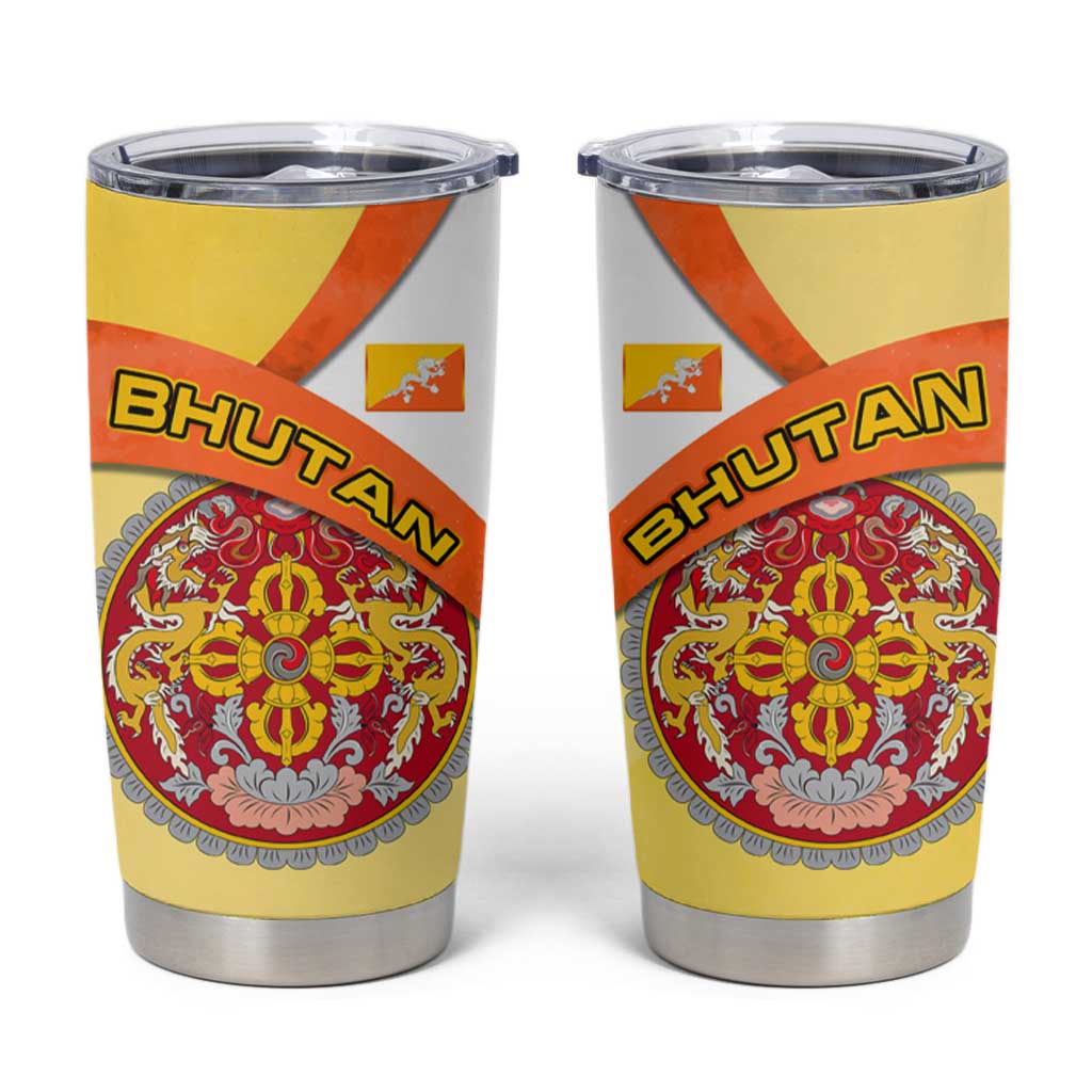 Bhutan Mandala Heritage Tumbler Cup with National Flag Colors