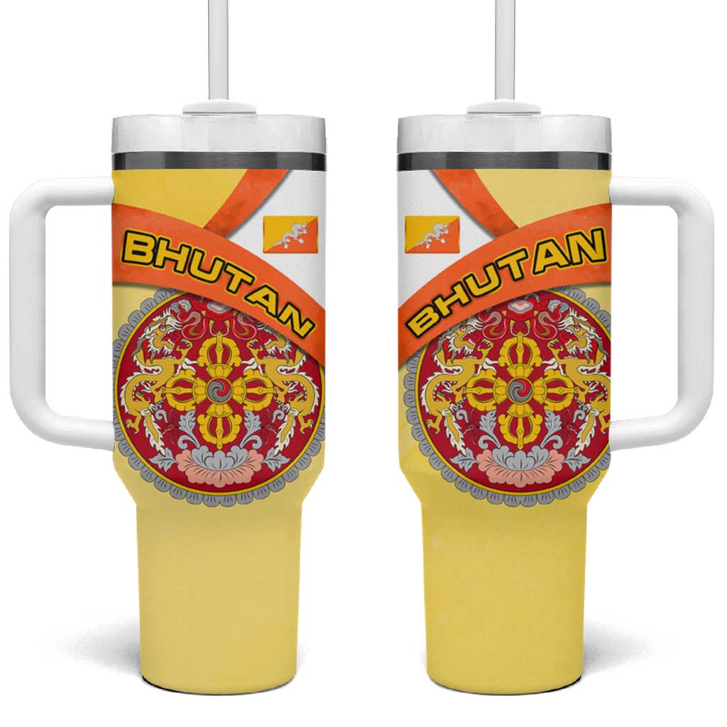 Bhutan Mandala Heritage Tumbler With Handle with National Flag Colors