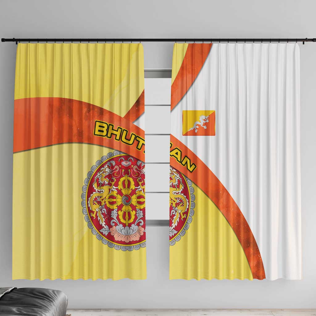 Bhutan Mandala Heritage Window Curtain with National Flag Colors