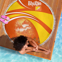 Bhutan Heritage Beach Blanket with Paro Monastery and Druk Dragon