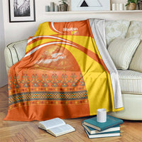 Bhutan Heritage Blanket with Paro Monastery and Druk Dragon