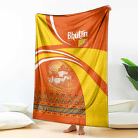 Bhutan Heritage Blanket with Paro Monastery and Druk Dragon