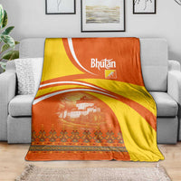 Bhutan Heritage Blanket with Paro Monastery and Druk Dragon